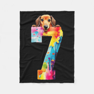 Cobertor De Velo Cachorro 7 Anos Dachshund Aniversário