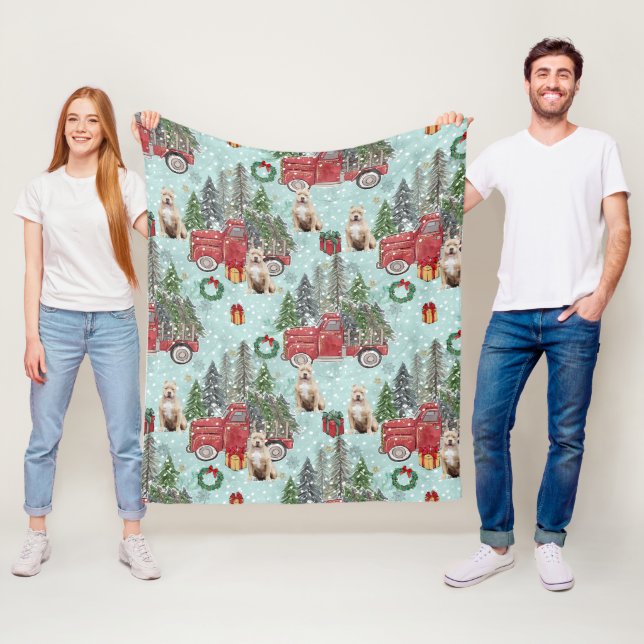 Cobertor De Velo Cachorro americano Red Christmas Truck Festivo (In Situ)