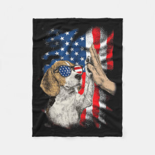 Cobertor De Velo Cachorro Beagle Fofo Bandeira Dos EUA 4 De Julho A