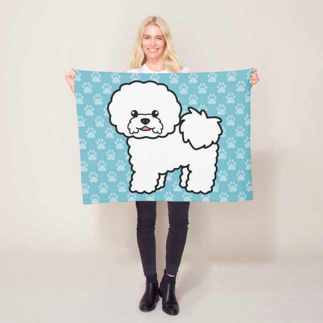 Cobertor De Velo Cachorro Bichon Frise de Desenho Animado Fofo (In Situ)
