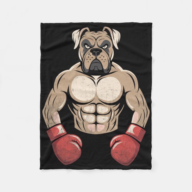 Cobertor De Velo Cachorro Boxer Luvas de Boxe Cães de Estimação Box (Frente)
