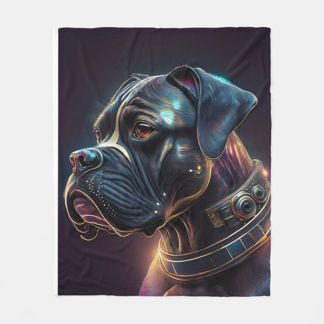 Cobertor De Velo Cachorro Boxer Steampunk (Frente)