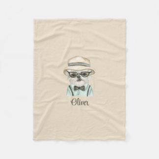 Cobertor De Velo Cachorro Branco Malteser Bebê Brincadeira