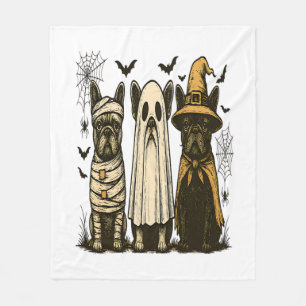 Cobertor De Velo Cachorro Bulldog Francês Fantasma De Halloween Ret