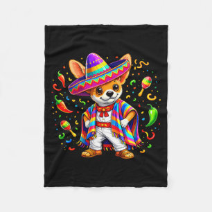 Cobertor De Velo Cachorro chihuahua engraçado de sombrero mexicano