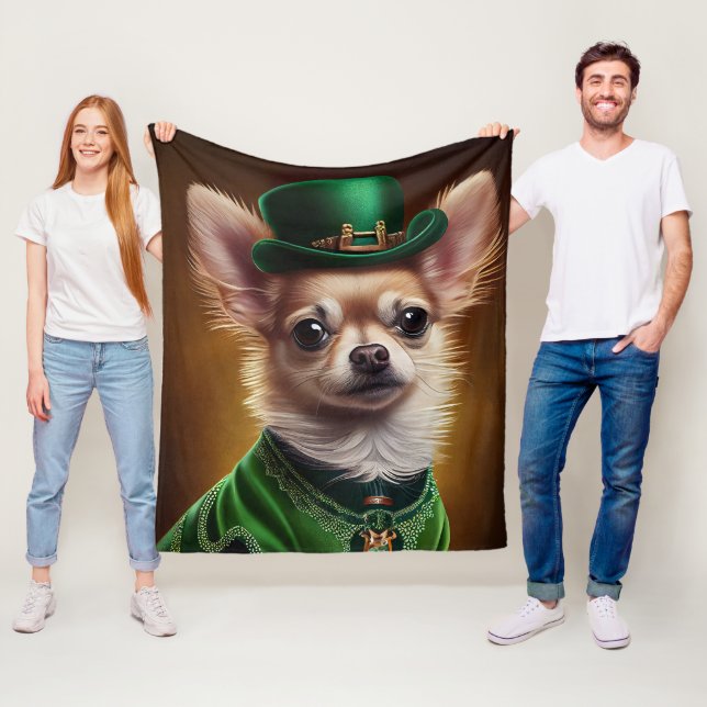 Cobertor De Velo Cachorro Chihuahua vestido para o Dia de São Patrí (In Situ)