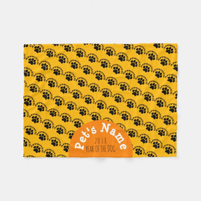 Cobertor De Velo Cachorro Chinês Aprovado Ano de 2018 Nome em Abert (Frente (Horizontal))