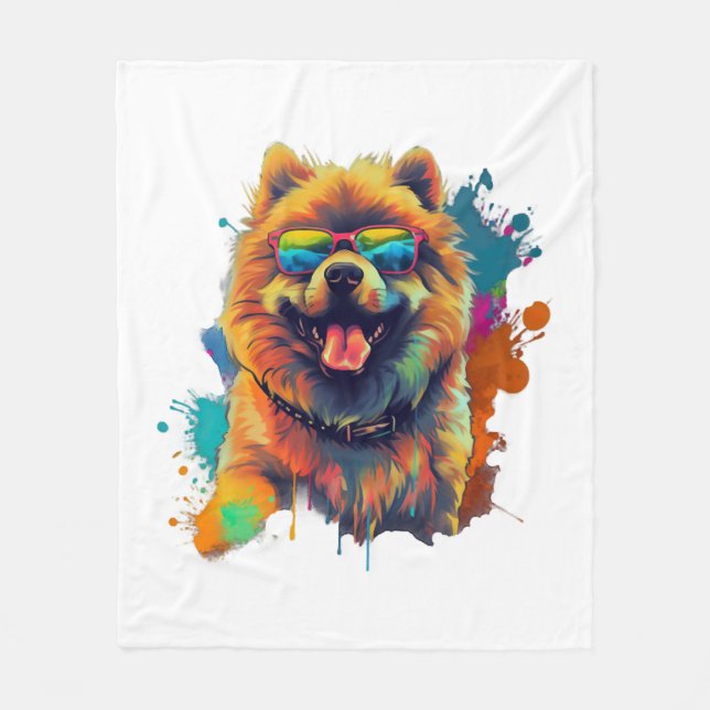 Cobertor De Velo Cachorro Chinês Cachorro Chow Raça para Chow Chow  (Frente)