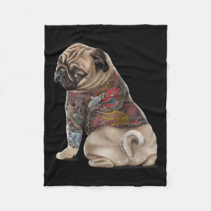 Cobertor De Velo Cachorro Com Tradicional Tatuagem De Dragão Japonê