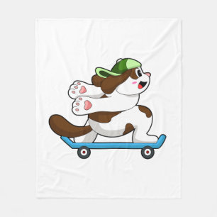 Cobertor De Velo Cachorro como skater com skate