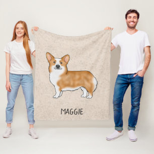 Cobertor De Velo Cachorro Corgi Vermelho Pembroke Welsh Corgi Com T