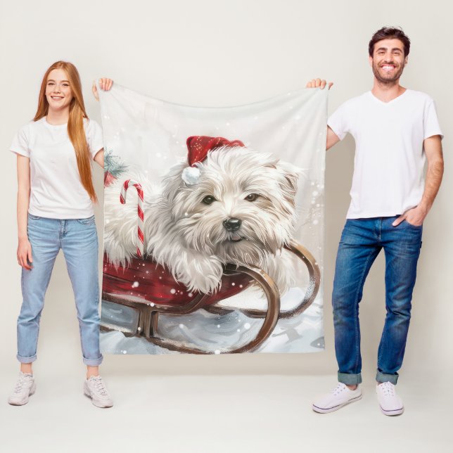 Cobertor De Velo Cachorro Coton De Tulear Natal Festivo (In Situ)