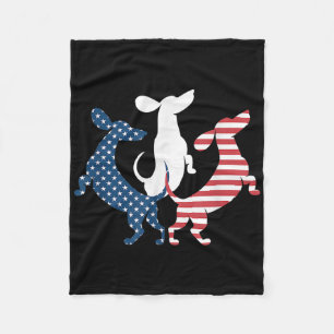 Cobertor De Velo Cachorro Dachshund 4 De Julho Patriótico Americano