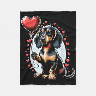 Cobertor De Velo Cachorro Dachshund Dia dos Namorados Dono de Cacho