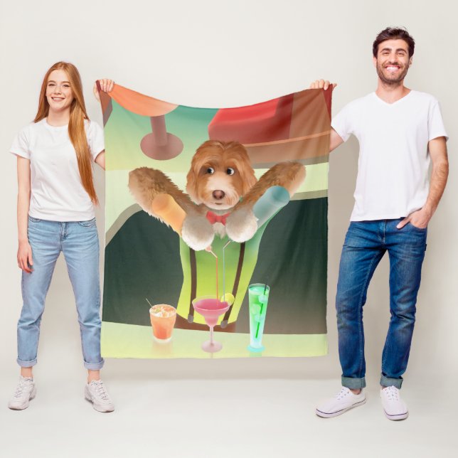 Cobertor De Velo Cachorro de Bartending no Bar Retroativo (In Situ)