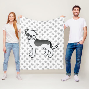 Cobertor De Velo Cachorro de Cartoon Negro Piebaldo Americano