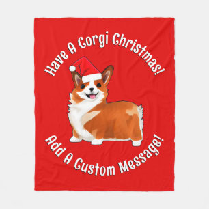Cobertor De Velo Cachorro De Corgi De Natal Com Papai Noel