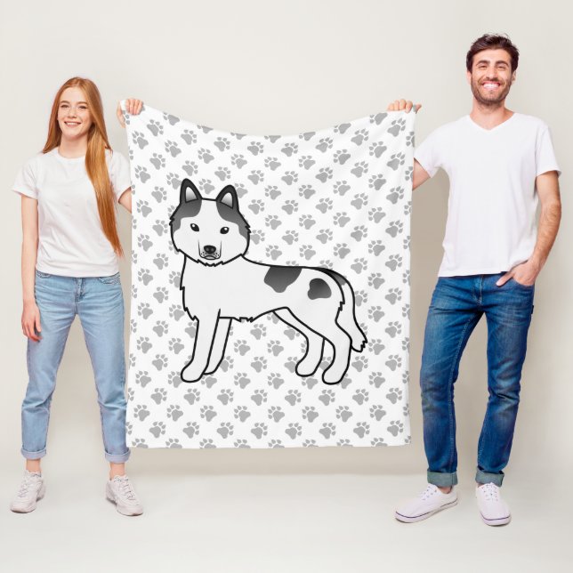 Cobertor De Velo Cachorro de desenho animado Husky Siberiano Piebal (In Situ)