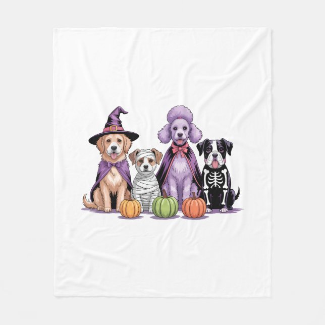 Cobertor De Velo Cachorro de Halloween Squad (Frente)