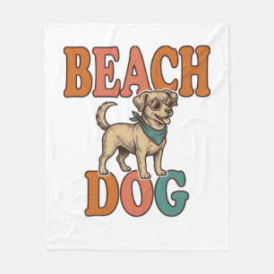 Cobertor De Velo Cachorro de Praia Gravura Vintage Design Gráfico_1