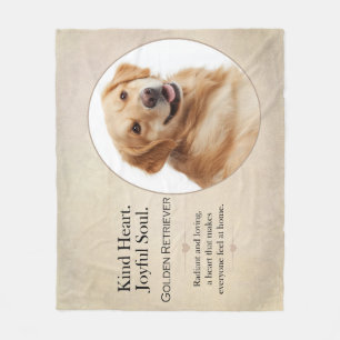 Cobertor De Velo Cachorro de Raça Retriever Dourado Coração Gentil