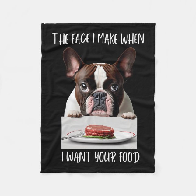 Cobertor De Velo Cachorro Design Steak Comida Buldogue Francês Jant (Frente)