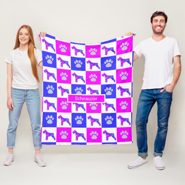 Cobertor De Velo Cachorro e pata Quente Rosa e Azul (In Situ)