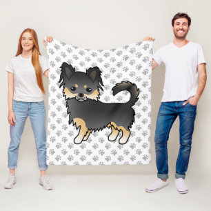 Cobertor De Velo Cachorro e patas, Casaco Chihuahua, preto e alto,