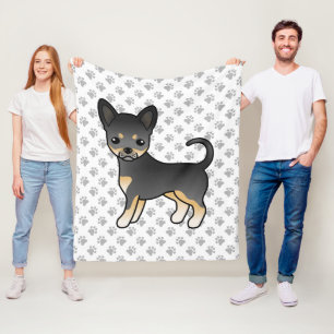 Cobertor De Velo Cachorro e patas Casaco Chihuahua, Pretos E Suaves