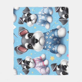 Cobertor De Velo Cachorro Gelado Do Padrão Animal Schnauzer