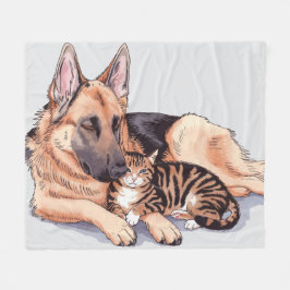Cobertor De Velo Cachorro-german shepherd Cachorro Fleece Blanket A