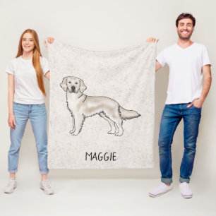 Cobertor De Velo Cachorro Golden Retriever Creme Inglês Nome Person