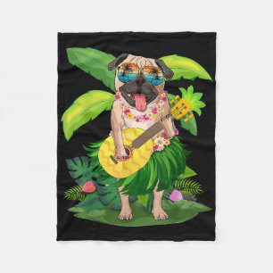 Cobertor De Velo Cachorro Havaiano &amp; Abacaxi Ukulele Summer Va