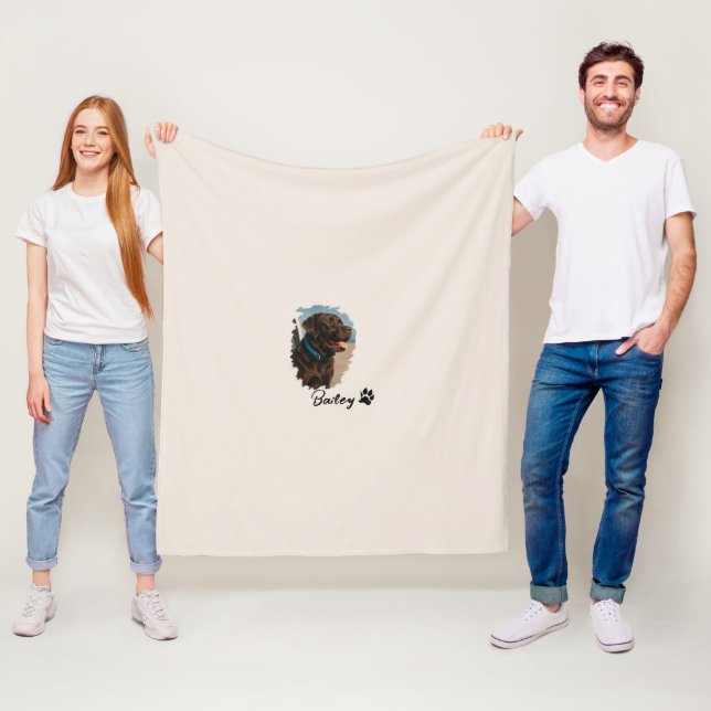 Cobertor De Velo Cachorro Labrador de Chocolate Bonito - Bailey | P (In Situ)