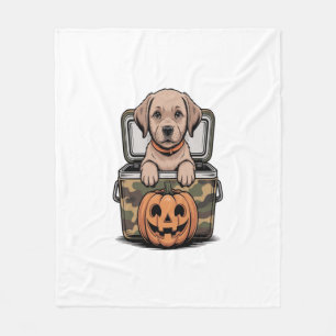 Cobertor De Velo Cachorro Labrador Marrom Halloween Assustador