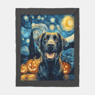 Cobertor De Velo Cachorro Labrador Preto Fofo Dia das Bruxas Jack O