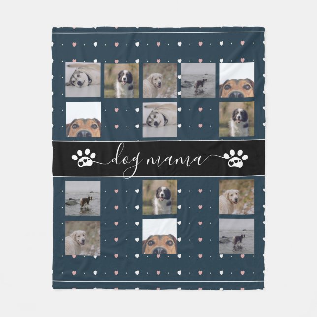 Cobertor De Velo Cachorro Mama, 5 Foto Fleece Blanket (Frente)