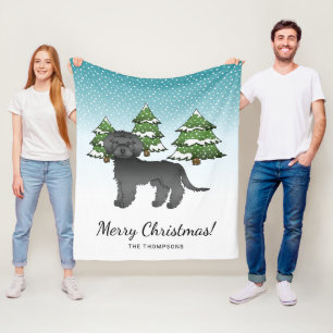 Cobertor De Velo Cachorro Mini Goldendoododle Negro Em Uma Floresta