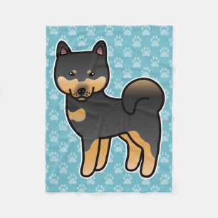 Cobertor De Velo Cachorro Negro E Tan Shiba Inu