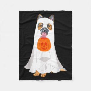 Cobertor De Velo Cachorro Pastor Alemão Fantasma Abóbora Halloween