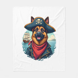 Cobertor De Velo Cachorro Pastor Alemão Pirata Cópia