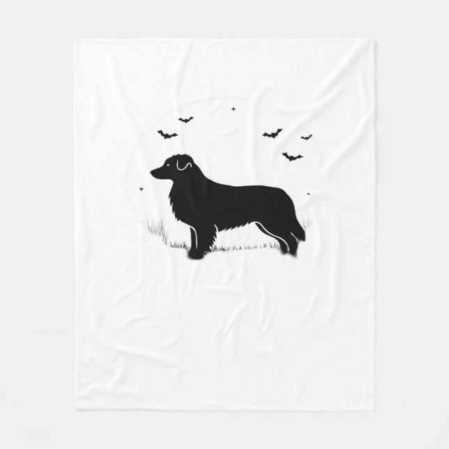 Cobertor De Velo Cachorro-pastor australiano - Halloween Moon Silho (Frente)