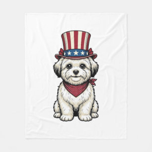 Cobertor De Velo Cachorro Patriótico Desenho Vetorial de Gravura Vi