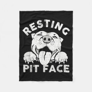 Cobertor De Velo Cachorro Pitbull Descansando Cara de Pit Humor Sar