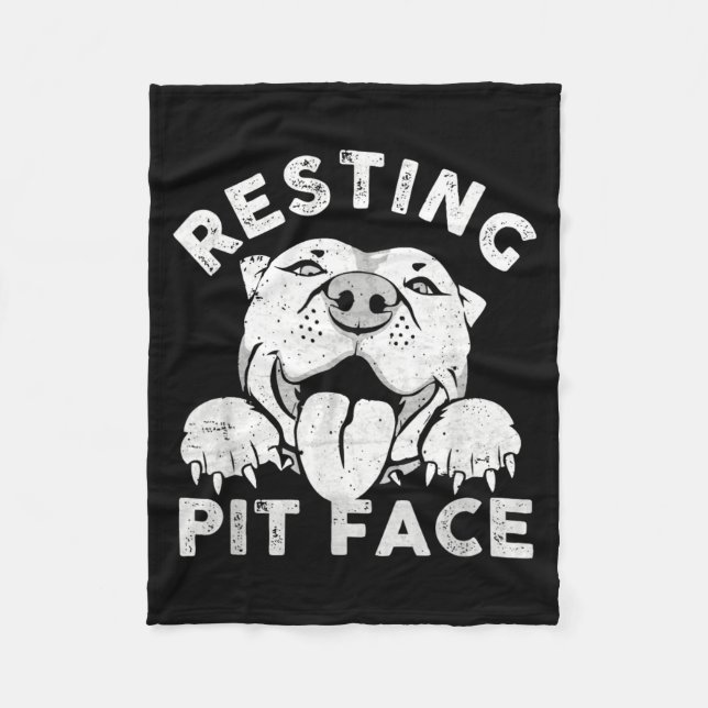 Cobertor De Velo Cachorro Pitbull Descansando Cara de Pit Humor Sar (Frente)