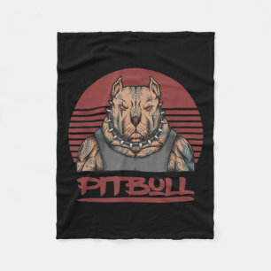 Cobertor De Velo Cachorro Pitbull Musculoso Parecendo Agressivo