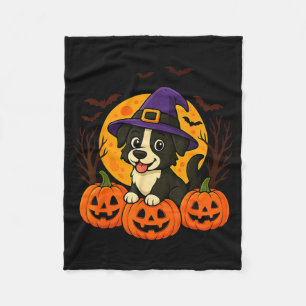 Cobertor De Velo Cachorro Preto Fofo de Halloween com Chapéu de Bru