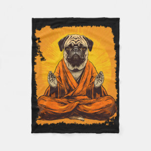 Cobertor De Velo Cachorro Pug Meditação Yoga
