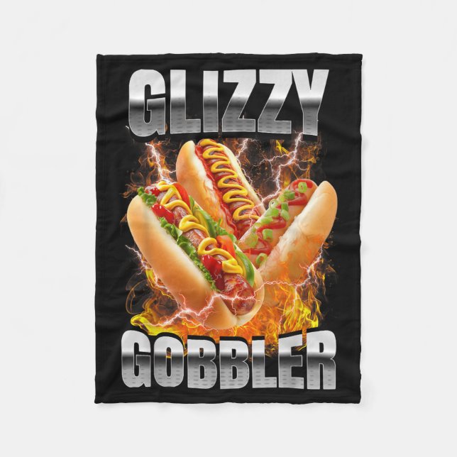 Cobertor De Velo Cachorro Quente Retro Glizzy Gobbler Meme Contrafa (Frente)