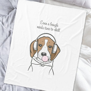 Cobertor De Velo Cachorro Refrigerado com Bubblegum Funny Beagle